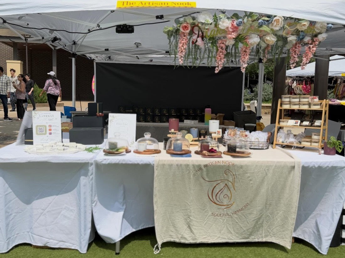 The Artisan Nook market booth setup