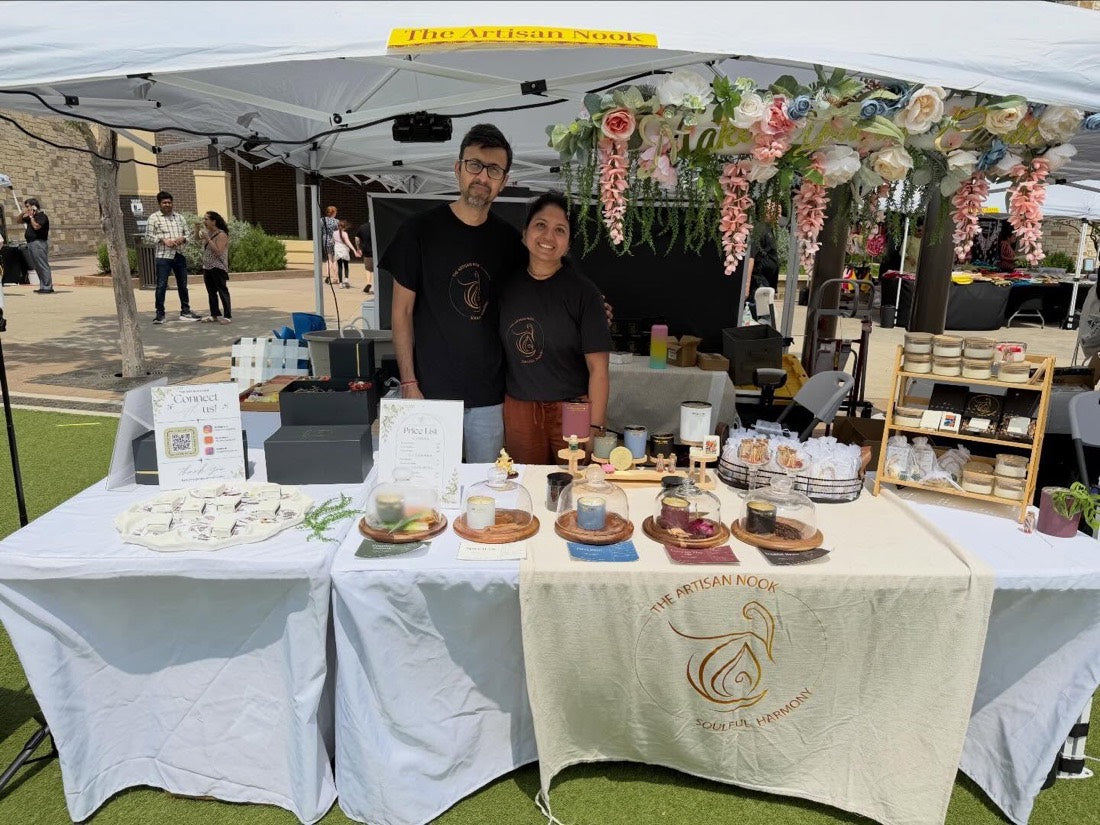 The Artisan Nook founders at market