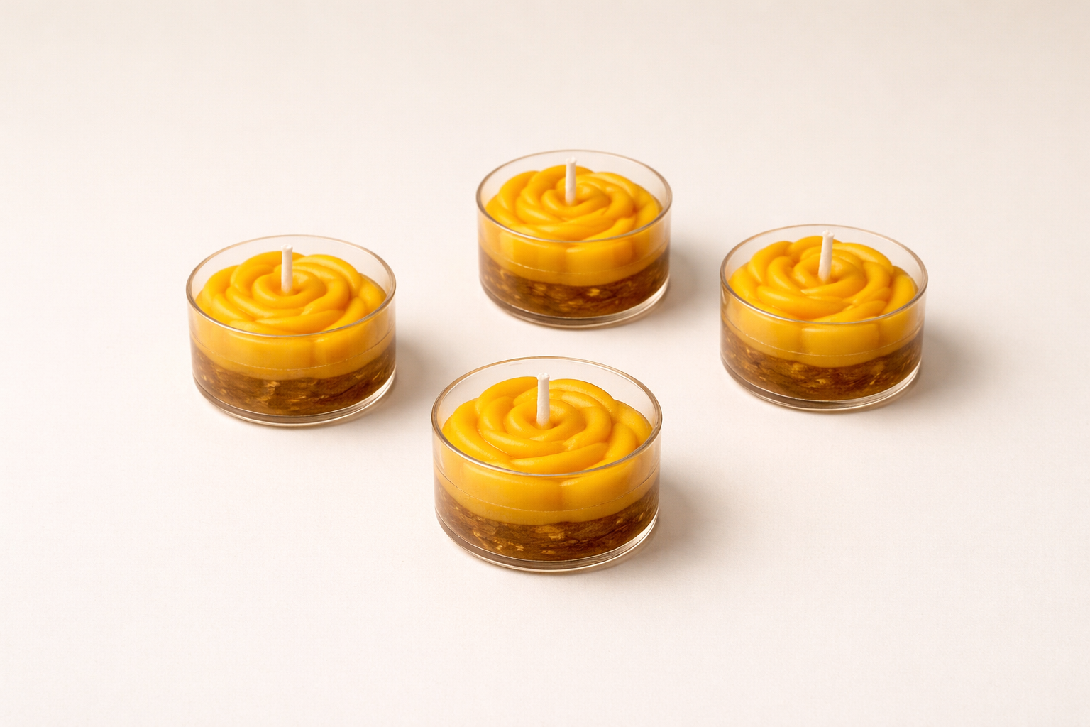 Multicolored Unscented Tealight Flower Candle (Set of 3)
