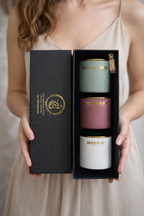 Set of 3 4oz Soy Coconut Apricot Wax Candle Giftbox